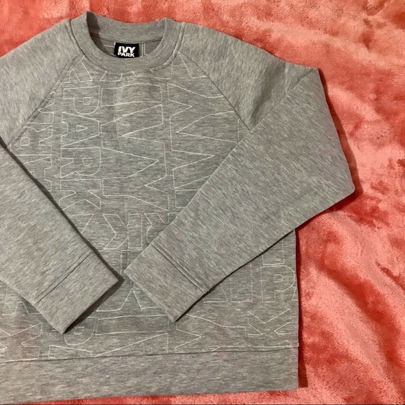 NWOT IVY PARK grey stitched crew neck sweatshirt - Picture 2 of 3